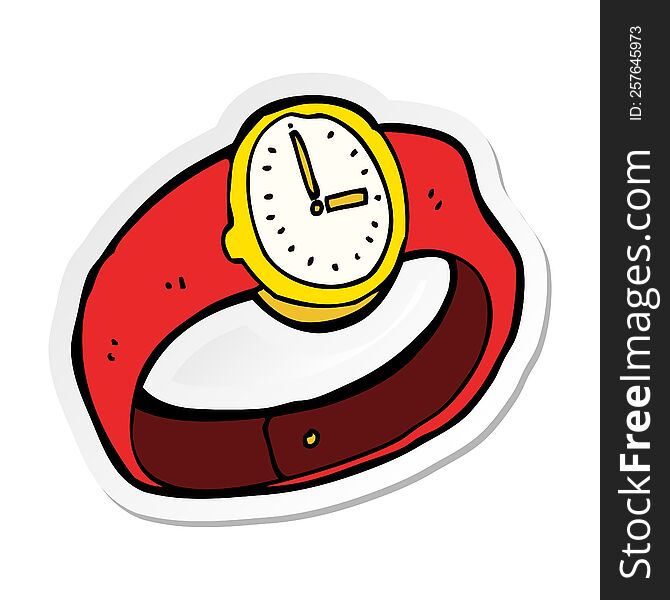 sticker of a cartoon wrist watch