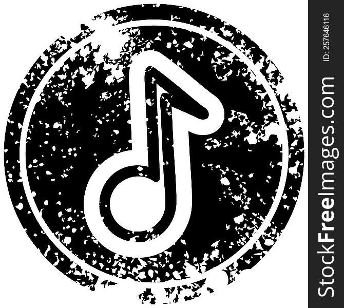 Musical Note Distressed Icon