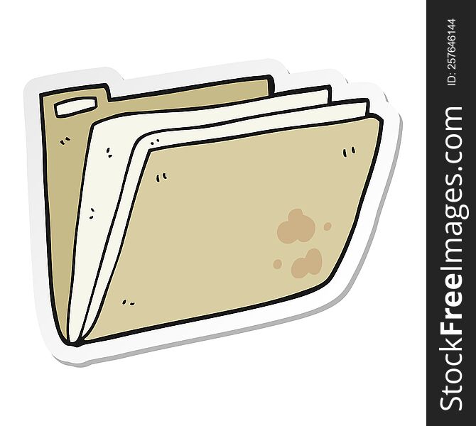 sticker of a cartoon business file