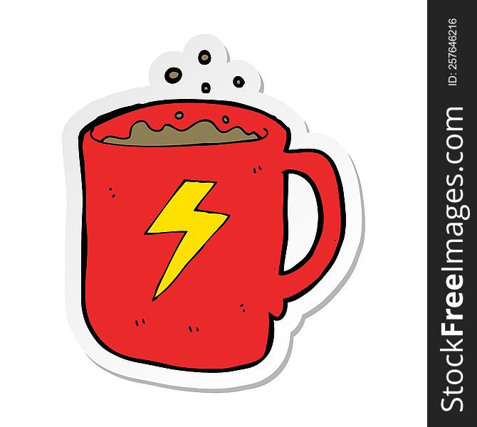 sticker of a cartoon coffee mug