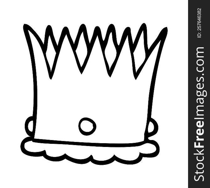 line drawing cartoon silver crown