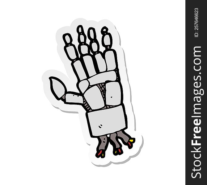 Sticker Of A Cartoon Robot Hand