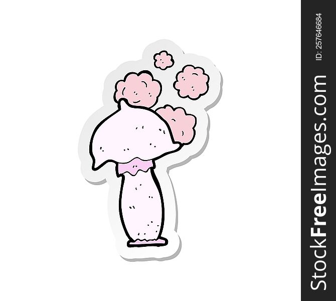 sticker of a cartoon mushroom