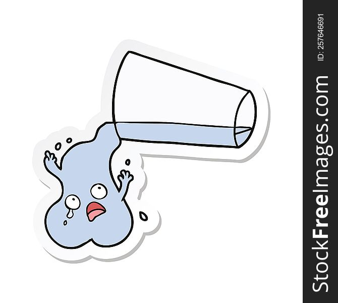 sticker of a pouring water cartoon