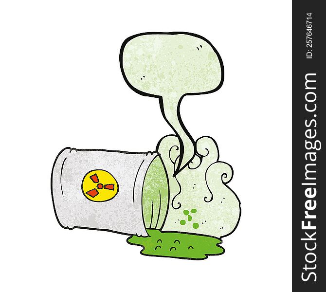 speech bubble textured cartoon nuclear waste