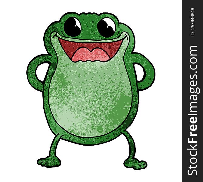 cartoon doodle frog