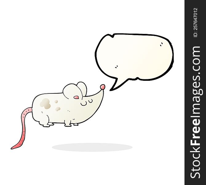 Cute Speech Bubble Cartoon Mouse