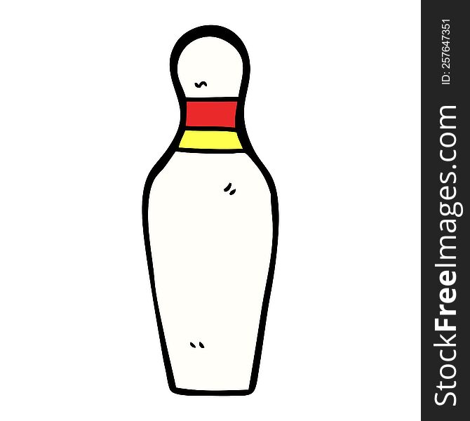 cartoon doodle bowling pin