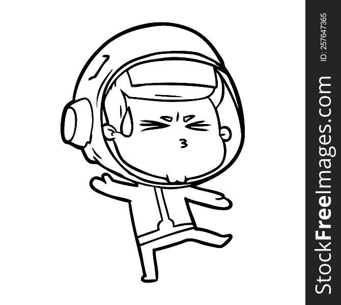 cartoon stressed astronaut. cartoon stressed astronaut