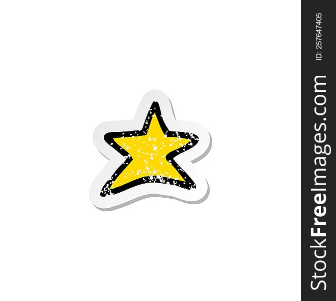 Distressed Sticker Of A Cartoon Star Symbol