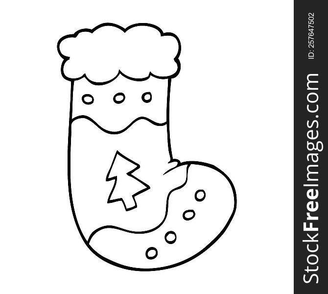 Line Drawing Cartoon Christmas Stockings