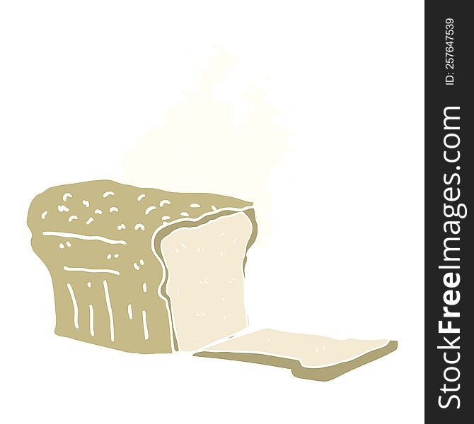 flat color illustration of a cartoon fresh baked bread