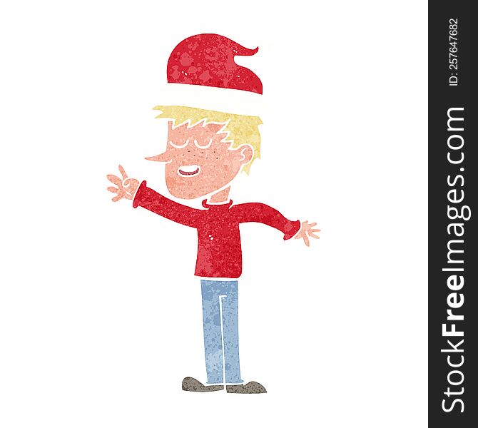 cartoon man ready for christmas