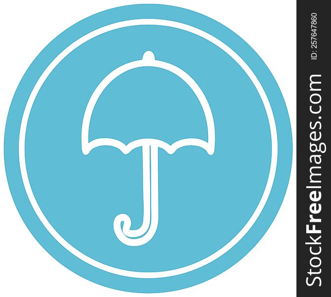 open umbrella circular icon symbol