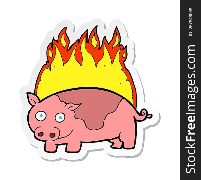 sticker of a cartoon roast ham