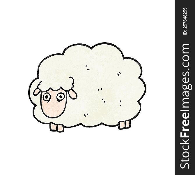 freehand textured cartoon farting sheep