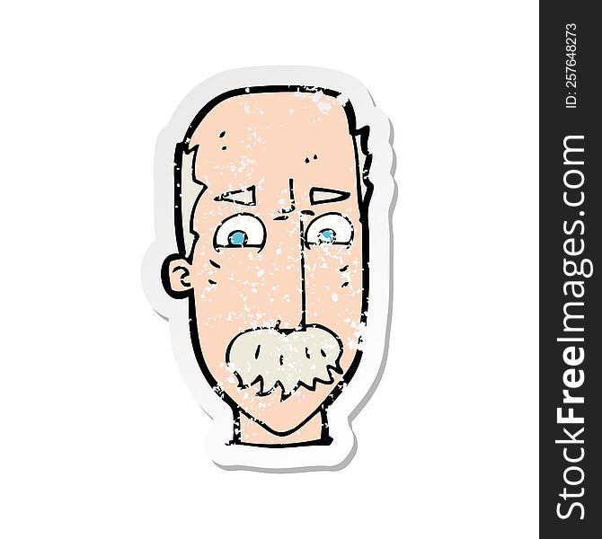 Retro Distressed Sticker Of A Cartoon Annnoyed Old Man