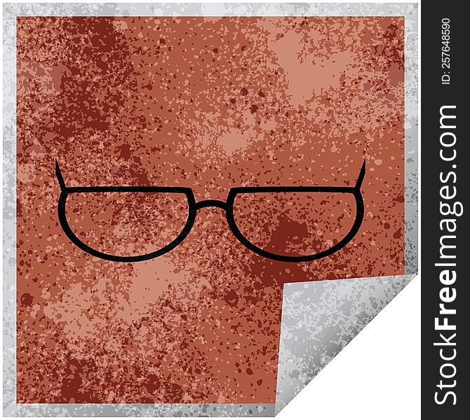 spectacles graphic vector illustration square sticker. spectacles graphic vector illustration square sticker