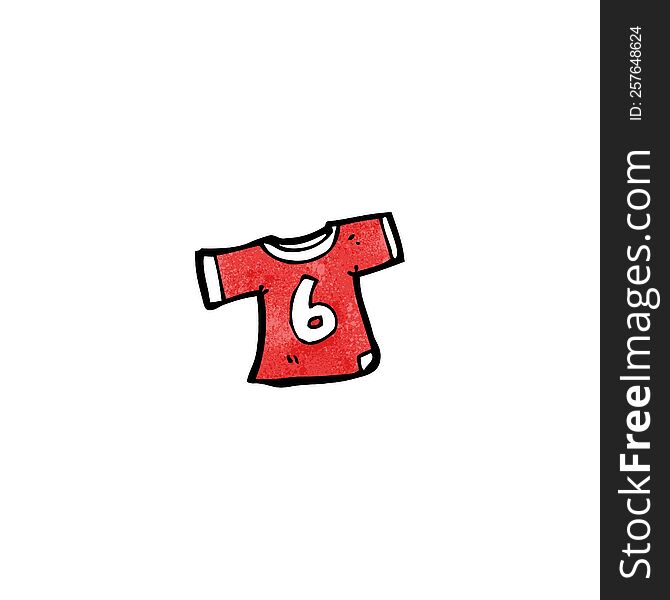 cartoon sports shirt with number six