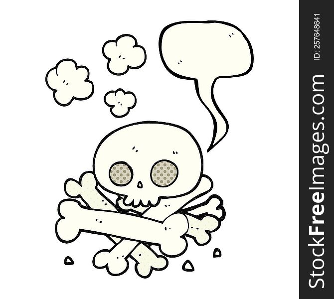 Comic Book Speech Bubble Cartoon Pile Of Bones