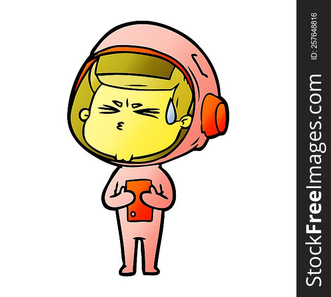 cartoon stressed astronaut. cartoon stressed astronaut