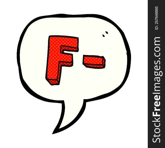 Comic Book Speech Bubble Cartoon F Grade