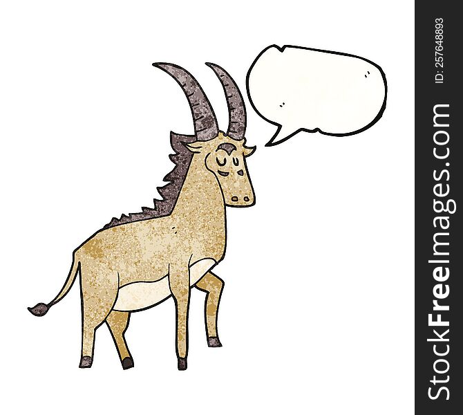 Speech Bubble Textured Cartoon Antelope