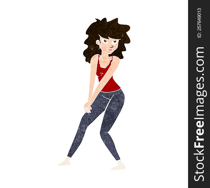 cartoon woman posing