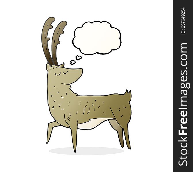 freehand drawn thought bubble cartoon manly stag