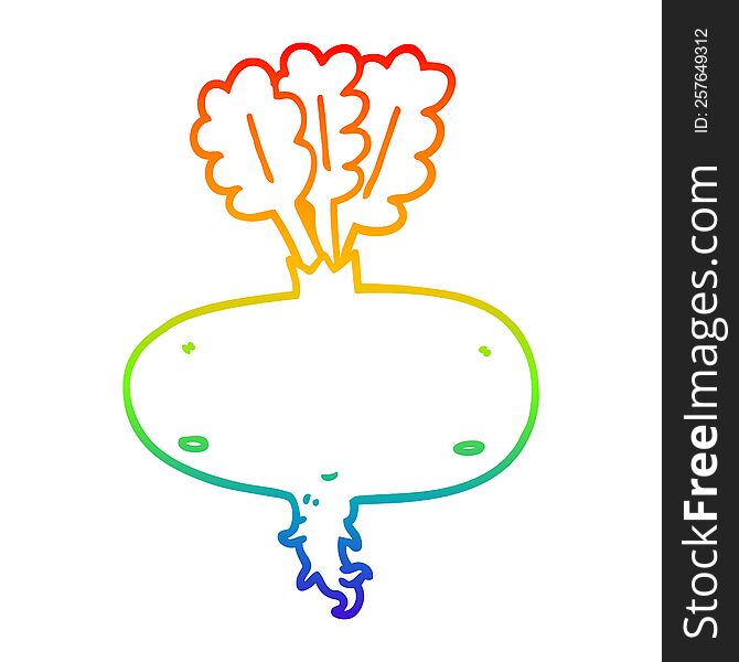 Rainbow Gradient Line Drawing Cartoon Beetroot