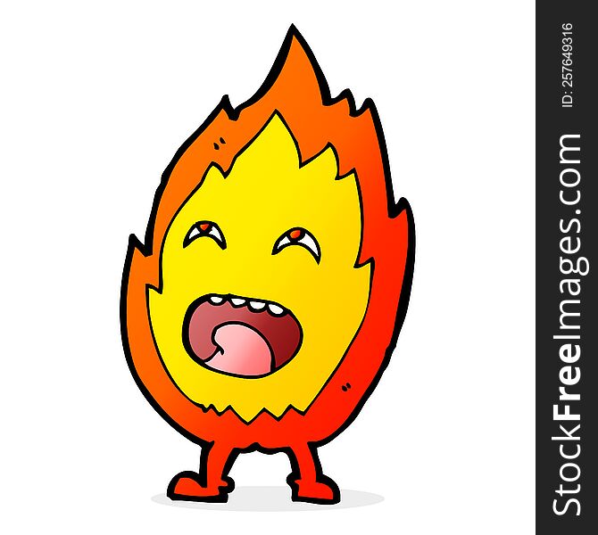 cartoon flame character