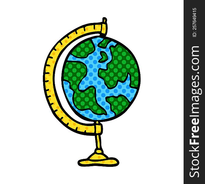 cartoon doodle globe