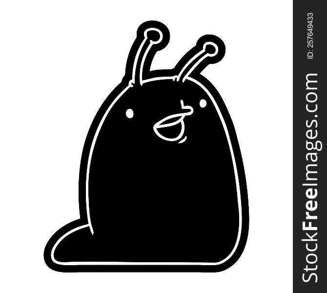 Cartoon Icon Of A Cute Kawaii Slug