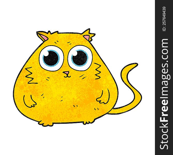 textured cartoon cat with big pretty eyes