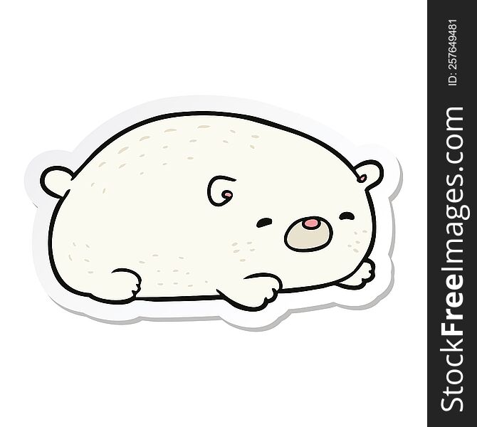 sticker of a cartoon polar bear