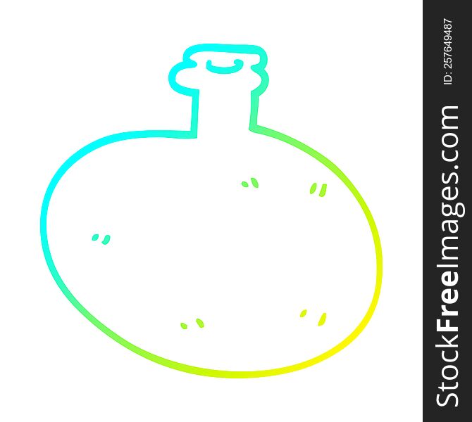 cold gradient line drawing of a cartoon big old jug