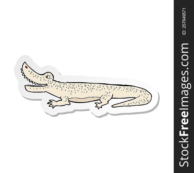 Sticker Of A Cartoon Happy Crocodile