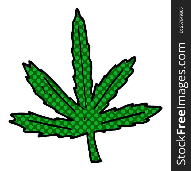cartoon doodle marijuana leaf
