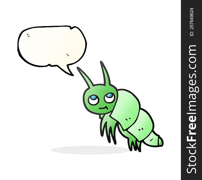 freehand drawn speech bubble cartoon little bug
