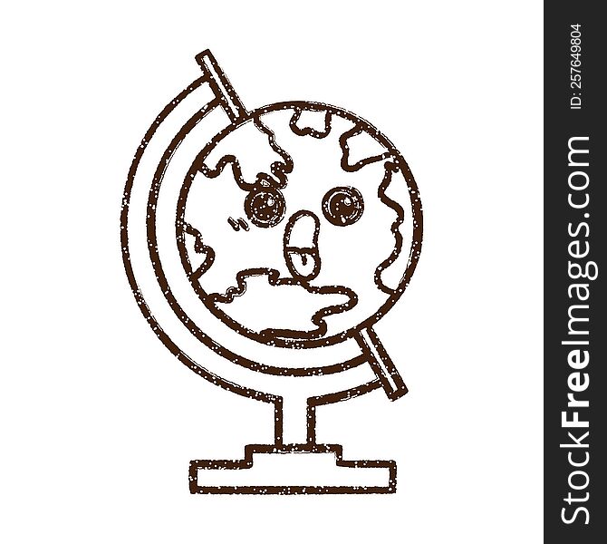Globe Charcoal Drawing