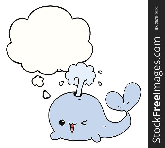 Cartoon Whale And Thought Bubble