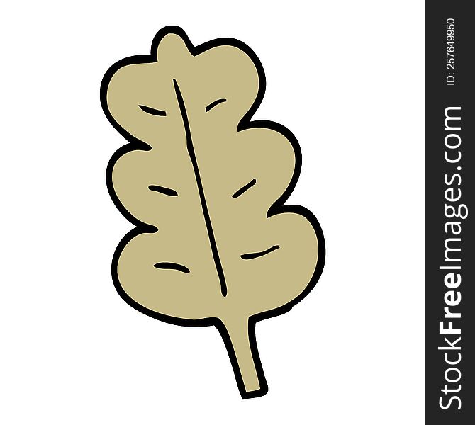 cartoon doodle oak leaf