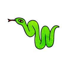 Textured Cartoon Doodle Of A Garden Snake Stock Photo