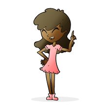 Cartoon Girl Making Point Royalty Free Stock Images