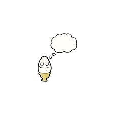 Egg In Eggcup Cartoon Stock Image