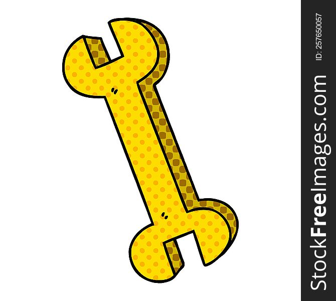 comic book style quirky cartoon spanner. comic book style quirky cartoon spanner