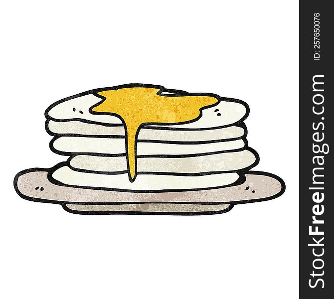 freehand textured cartoon stack of pancakes