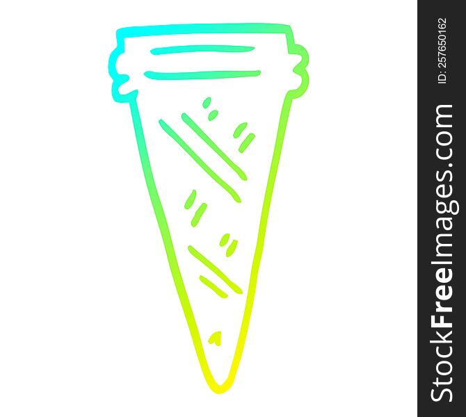 Cold Gradient Line Drawing Cartoon Ice Cream Cone