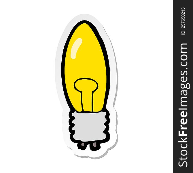 sticker of a cartoon electric light bulb