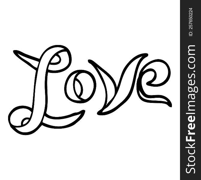 black and white cartoon love banner